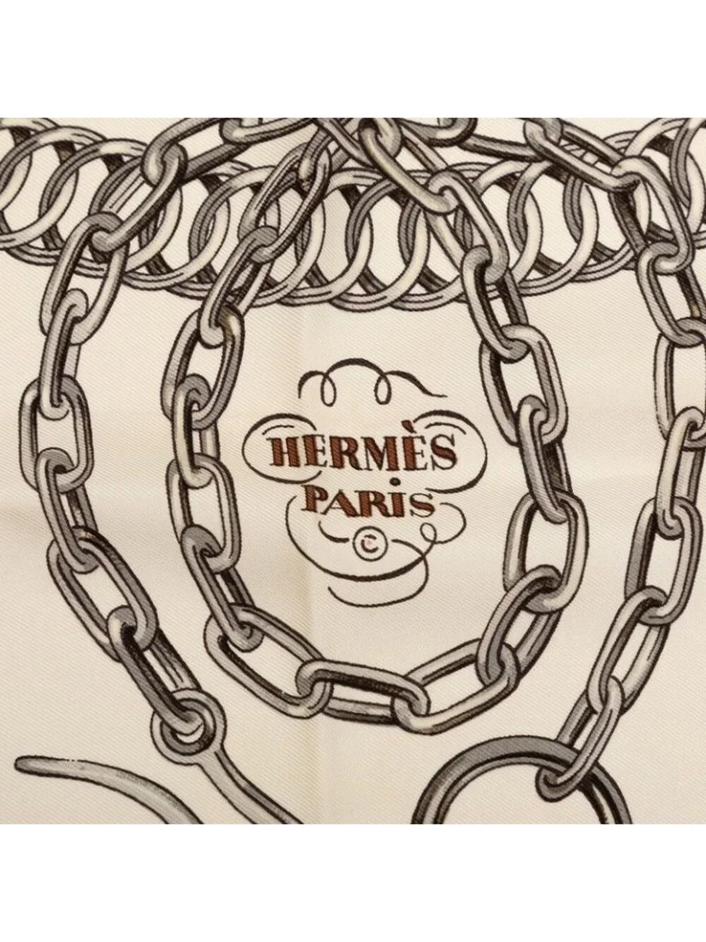 Hermes Carre 90 Equipages Carriage Scarf Large Beige Multicolor Silk